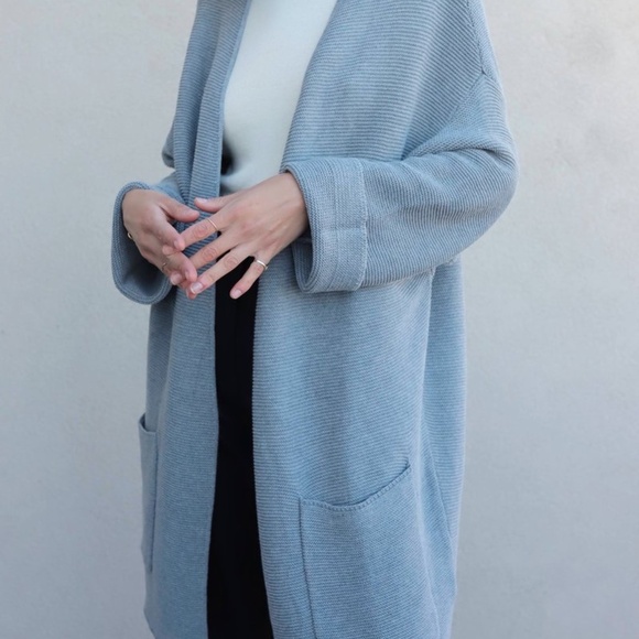MOD REF Chunky Gray Cardigan Oversized all season sz S-M-L - Picture 11 of 11